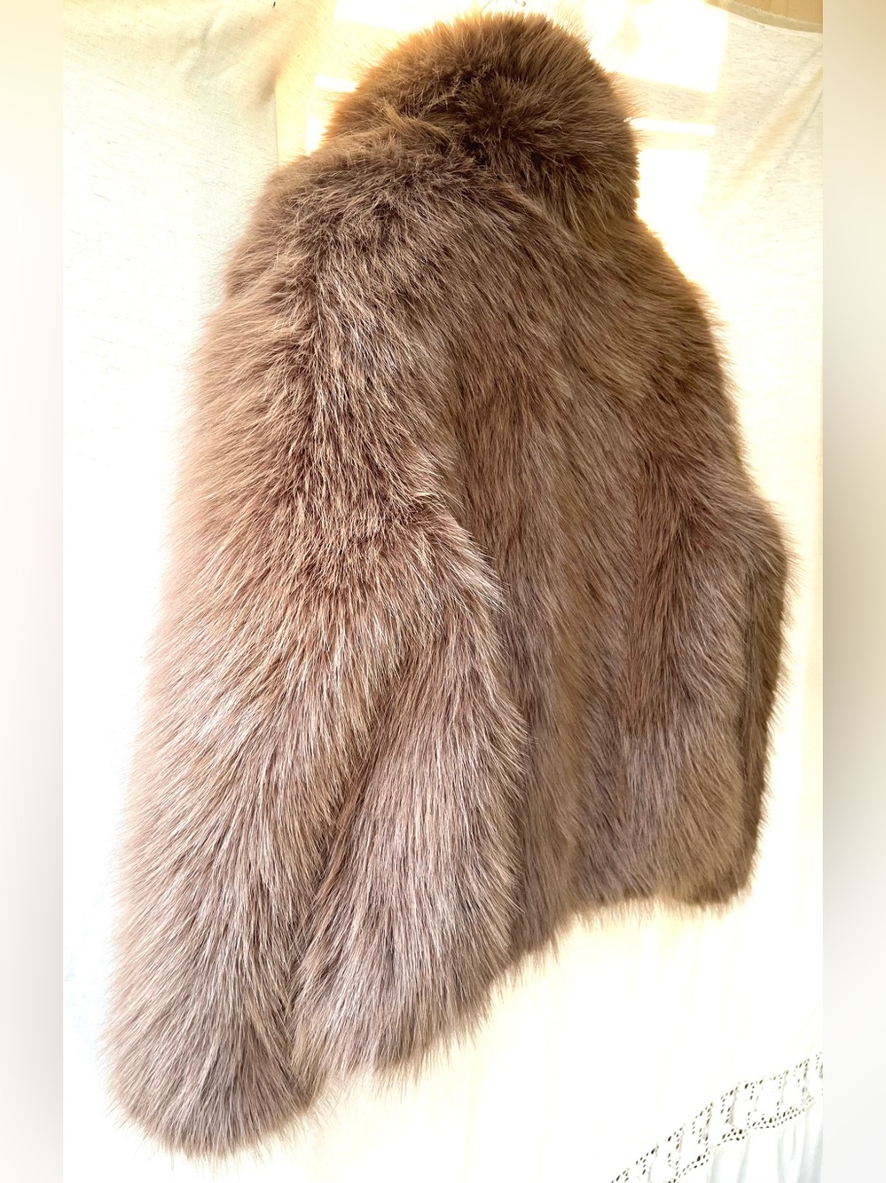 Short Faux Fur Coat Lapel Collar Long Sleeves Chic Viral Brown Teddy Coat Small - Picture 13 of 16